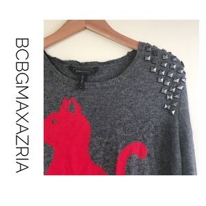 BCBGMAXAZRIA Keri Studded Sweater